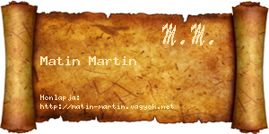 Matin Martin névjegykártya