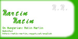 martin matin business card